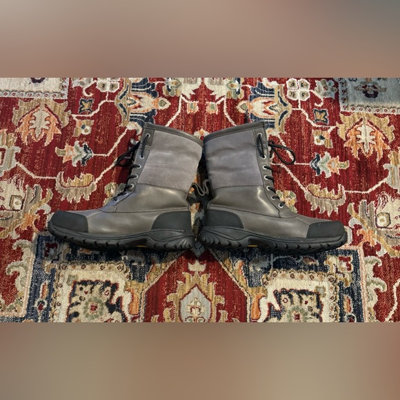 UGG Butte Boots Leather Waterproof Sheepskin Vibram Sole Men’s Size 7.5 Gray - Picture 8 of 16